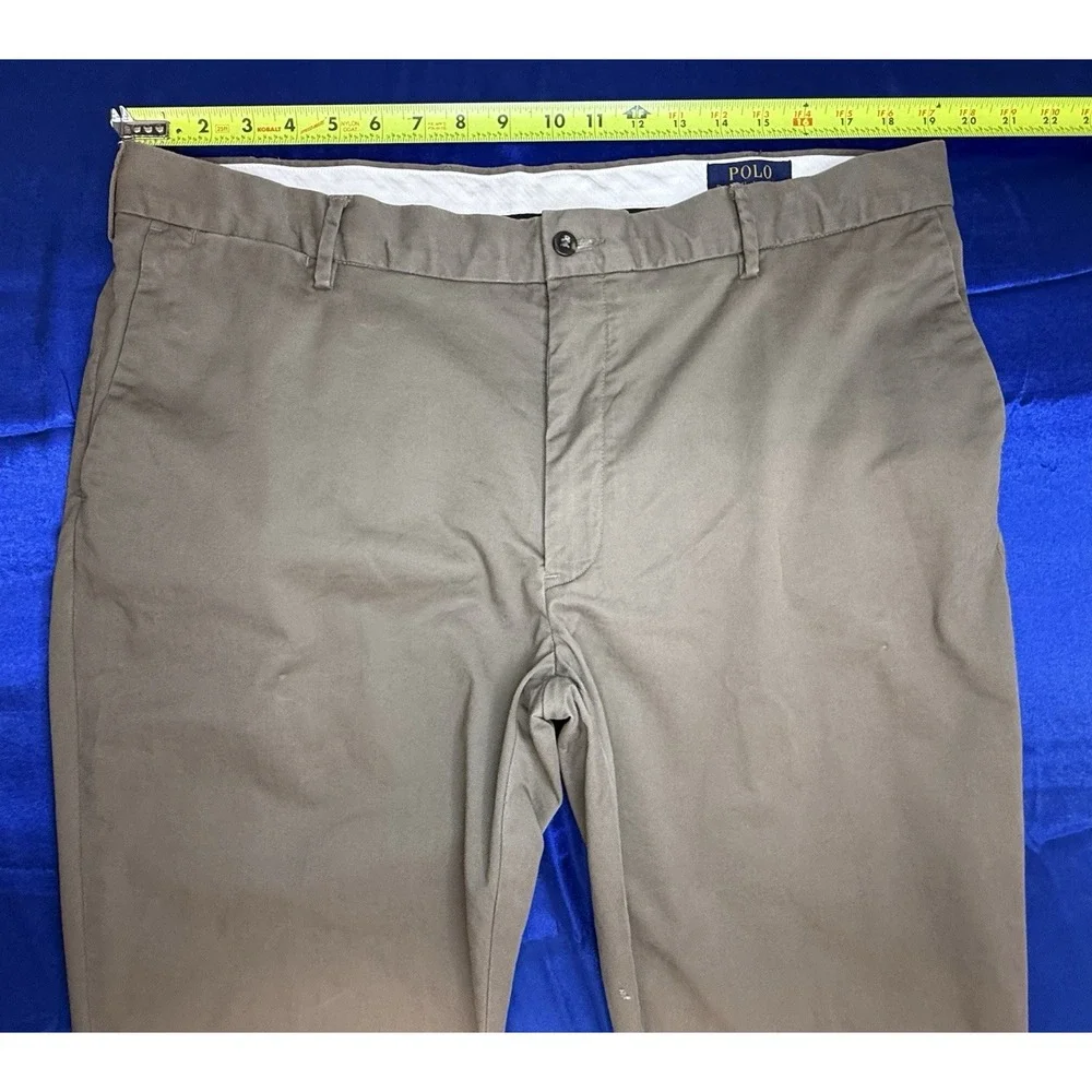 Polo Ralph Lauren Men's 38x32 (38x29.5) Stretch Classic Fit Chino Pants Dark Tan